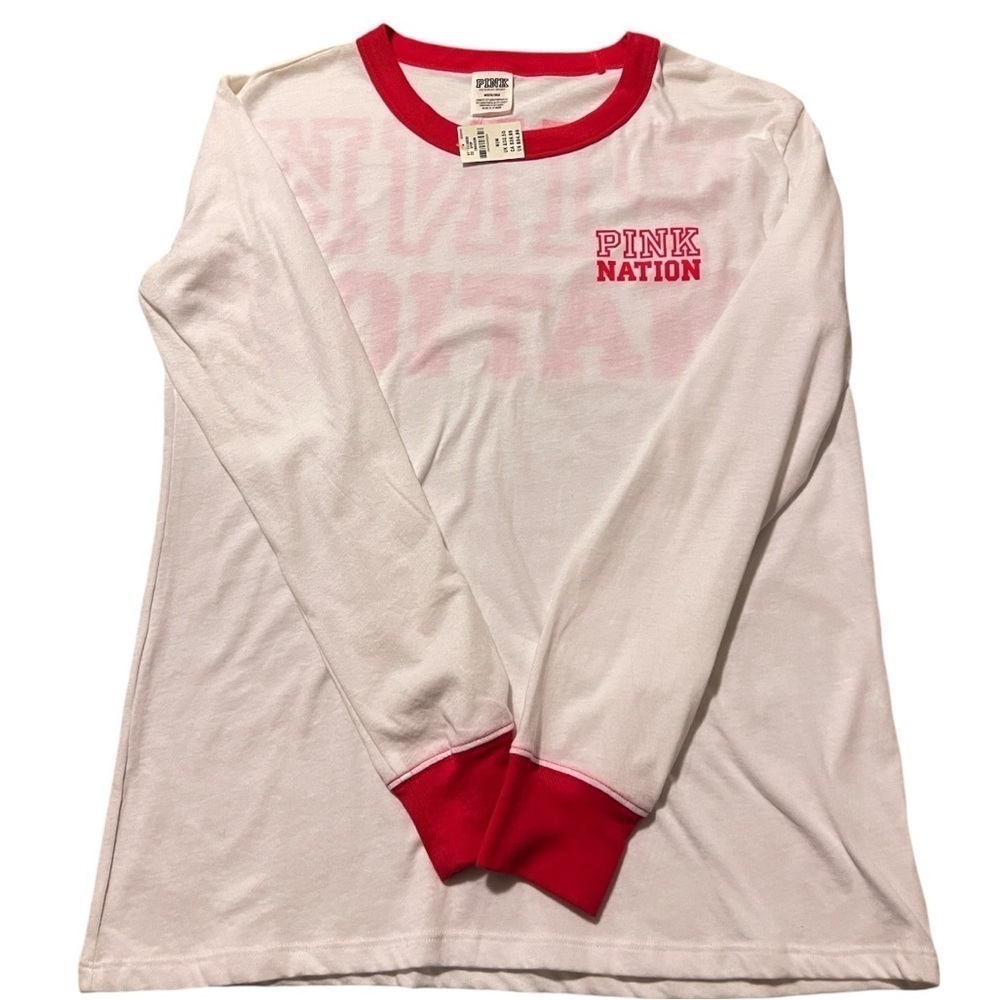 Victoria's Secret PINK long sleeve top with red accents - super cute!
